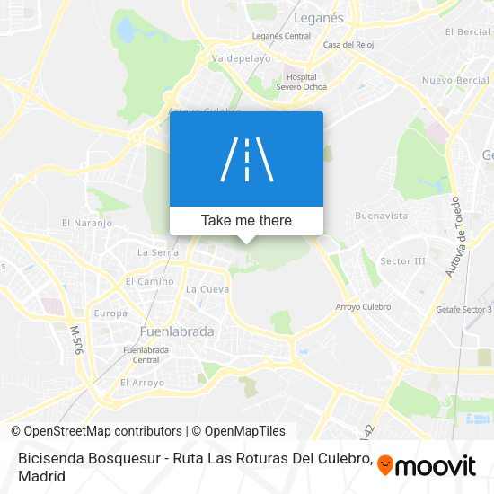 Bicisenda Bosquesur - Ruta Las Roturas Del Culebro map