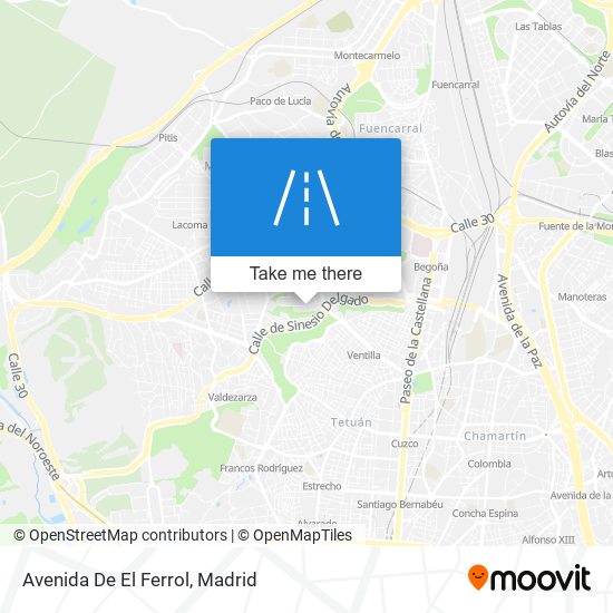 mapa Avenida De El Ferrol