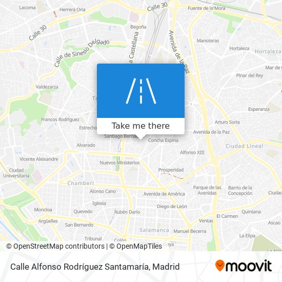 mapa Calle Alfonso Rodríguez Santamaría