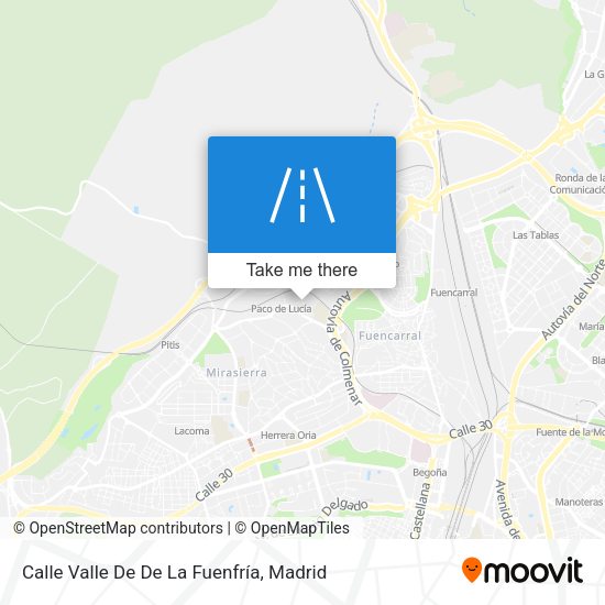 Calle Valle De De La Fuenfría map