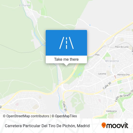 Carretera Particular Del Tiro De Pichón map