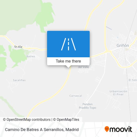 Camino De Batres A Serranillos map