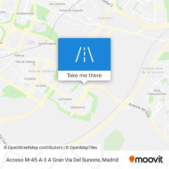 mapa Acceso M-45-A-3 A Gran Vía Del Sureste