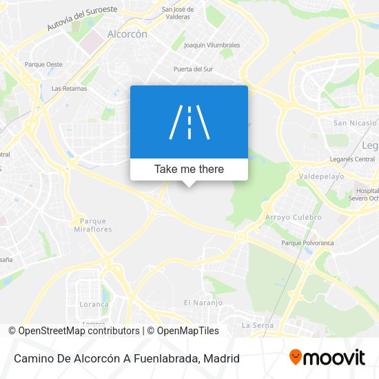 Camino De Alcorcón A Fuenlabrada map