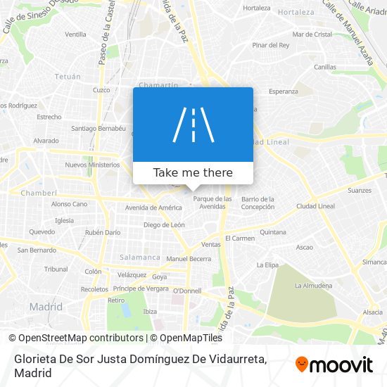 mapa Glorieta De Sor Justa Domínguez De Vidaurreta