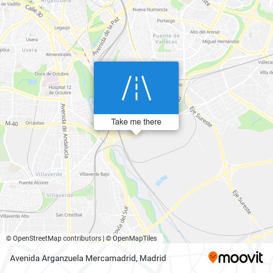 mapa Avenida Arganzuela Mercamadrid