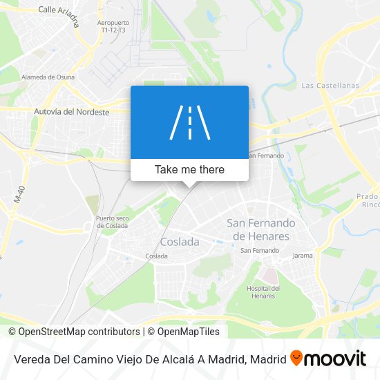 Vereda Del Camino Viejo De Alcalá A Madrid map