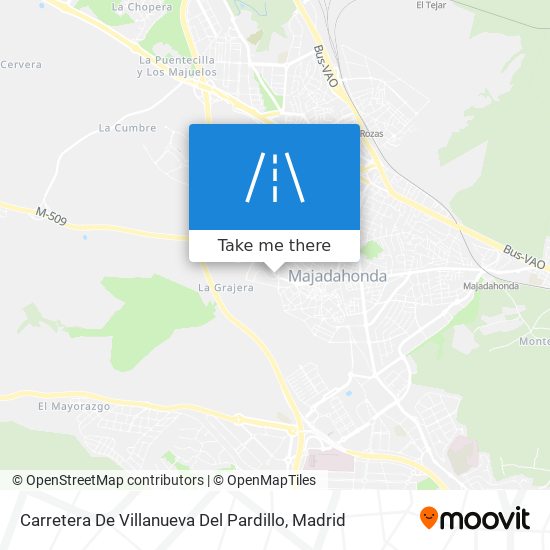 mapa Carretera De Villanueva Del Pardillo