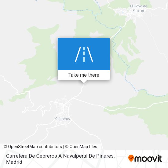 Carretera De Cebreros A Navalperal De Pinares map