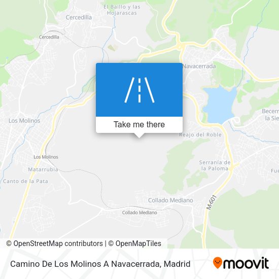 Camino De Los Molinos A Navacerrada map