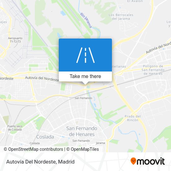Autovía Del Nordeste map