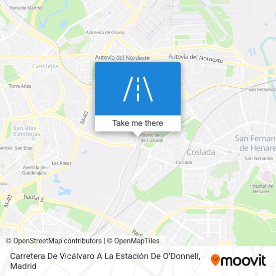 Carretera De Vicálvaro A La Estación De O'Donnell map