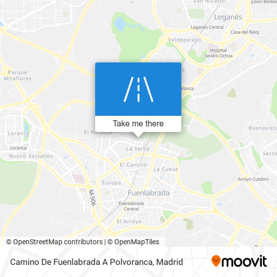 mapa Camino De Fuenlabrada A Polvoranca