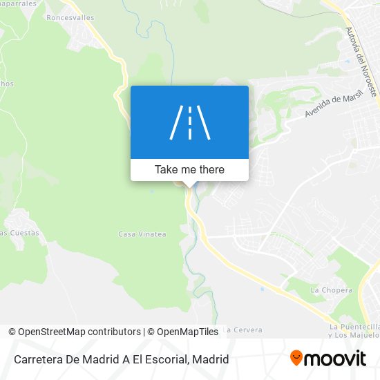 mapa Carretera De Madrid A El Escorial