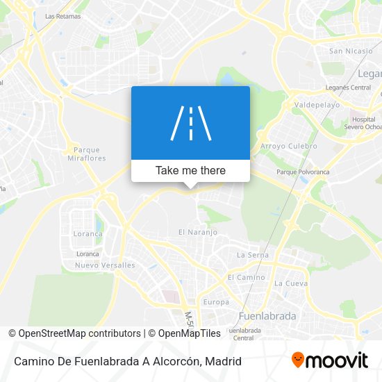 Camino De Fuenlabrada A Alcorcón map