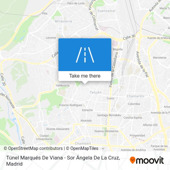 Túnel Marqués De Viana - Sor Ángela De La Cruz map