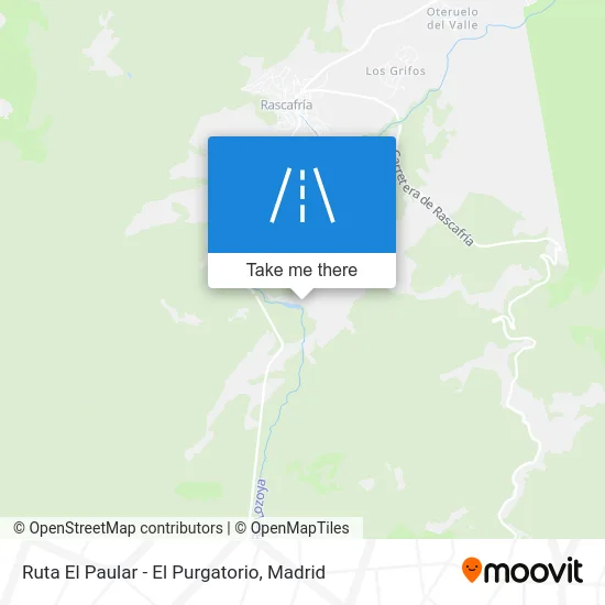 Ruta El Paular - El Purgatorio map