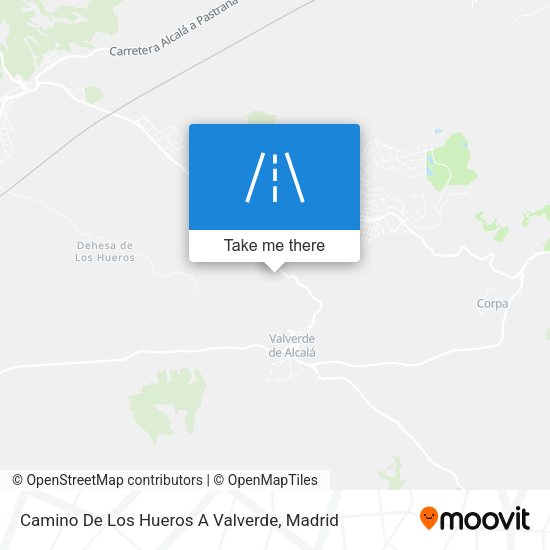 Camino De Los Hueros A Valverde map