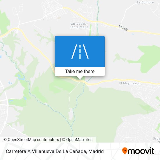 Carretera A Villanueva De La Cañada map