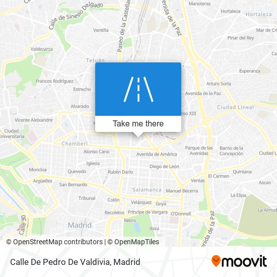 mapa Calle De Pedro De Valdivia