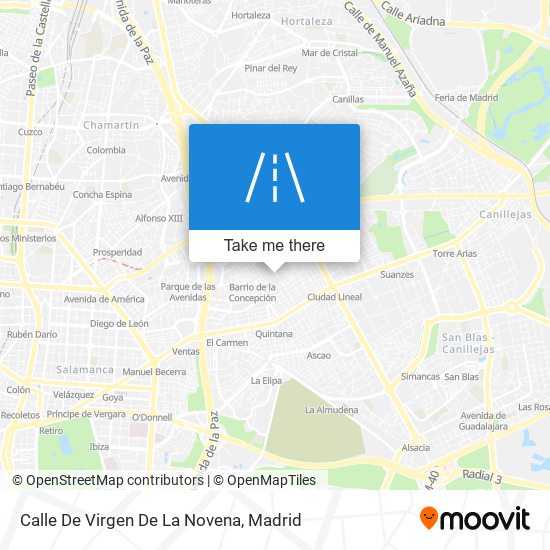 mapa Calle De Virgen De La Novena