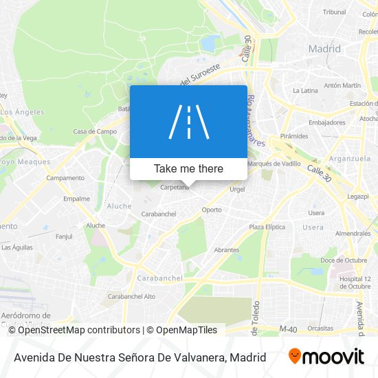 mapa Avenida De Nuestra Señora De Valvanera