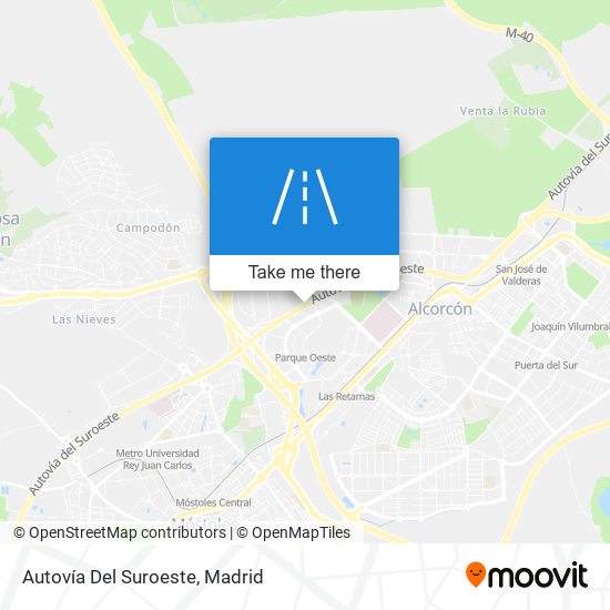 Autovía Del Suroeste map