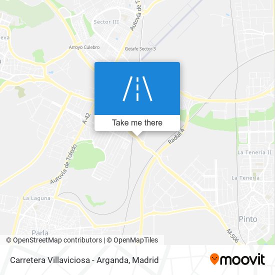 Carretera Villaviciosa - Arganda map