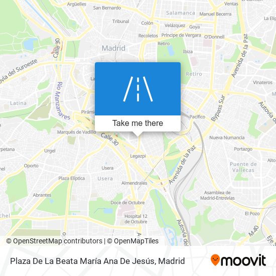 mapa Plaza De La Beata María Ana De Jesús