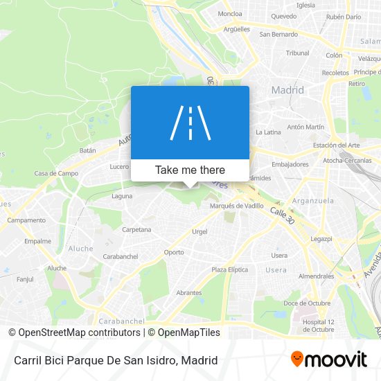 Carril Bici Parque De San Isidro map