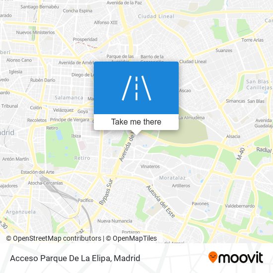 Acceso Parque De La Elipa map