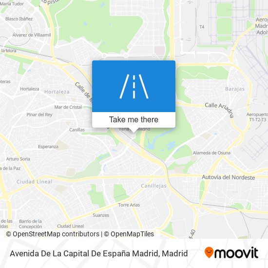 mapa Avenida De La Capital De España Madrid
