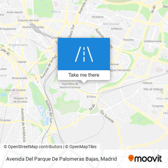 mapa Avenida Del Parque De Palomeras Bajas