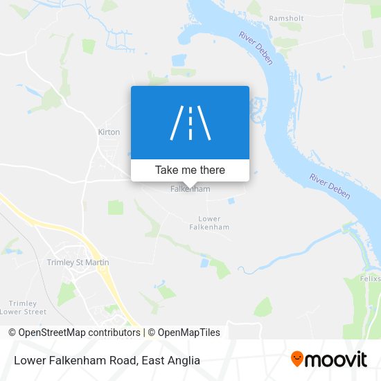 Lower Falkenham Road map