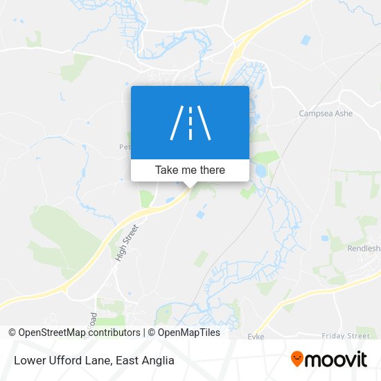 Lower Ufford Lane map