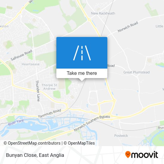 Bunyan Close map