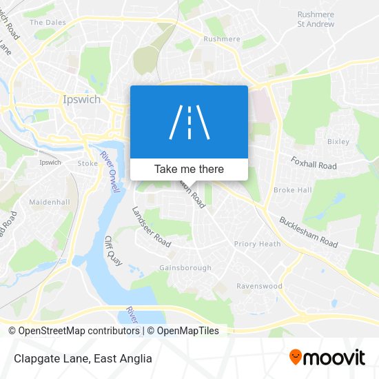 Clapgate Lane map
