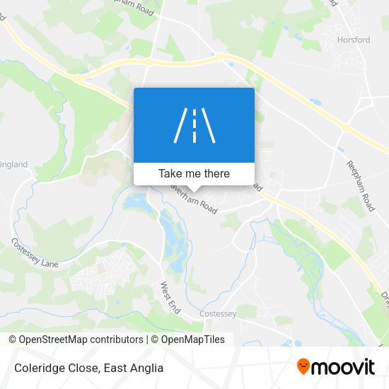 Coleridge Close map