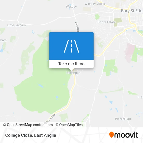 College Close map