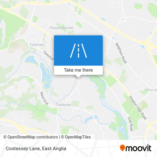Costessey Lane map