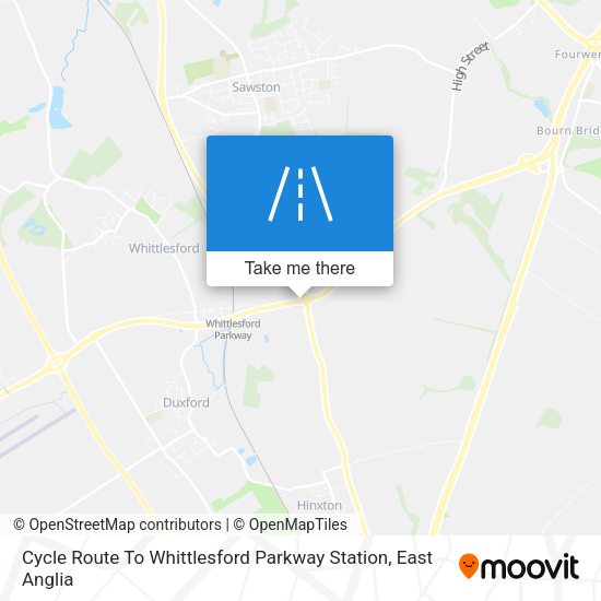 Cycle Route To Whittlesford Parkway Station map