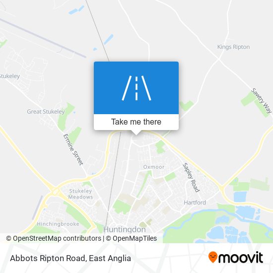 Abbots Ripton Road map