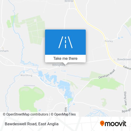Bawdeswell Road map