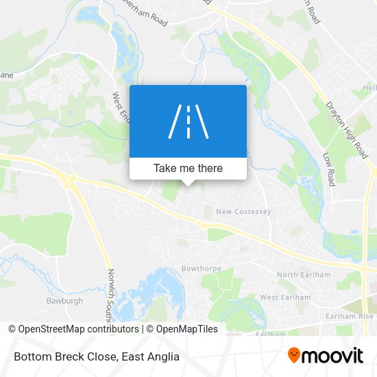 Bottom Breck Close map