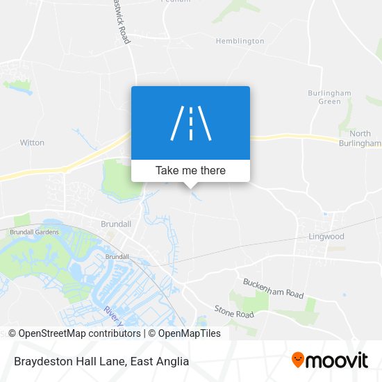 Braydeston Hall Lane map