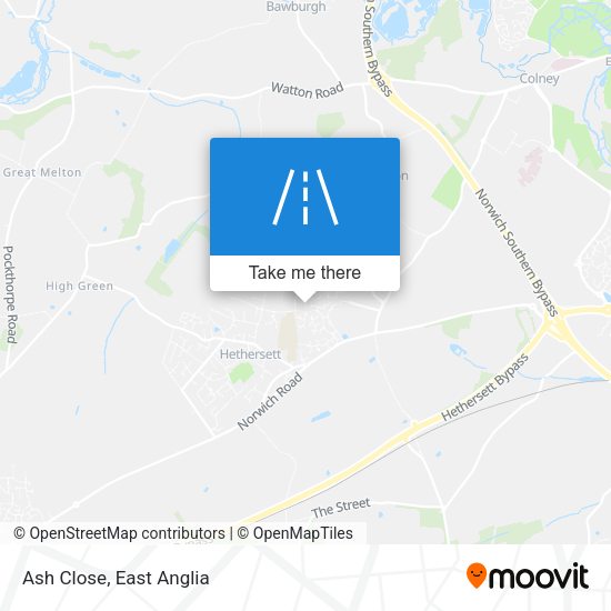 Ash Close map