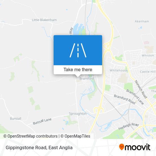 Gippingstone Road map