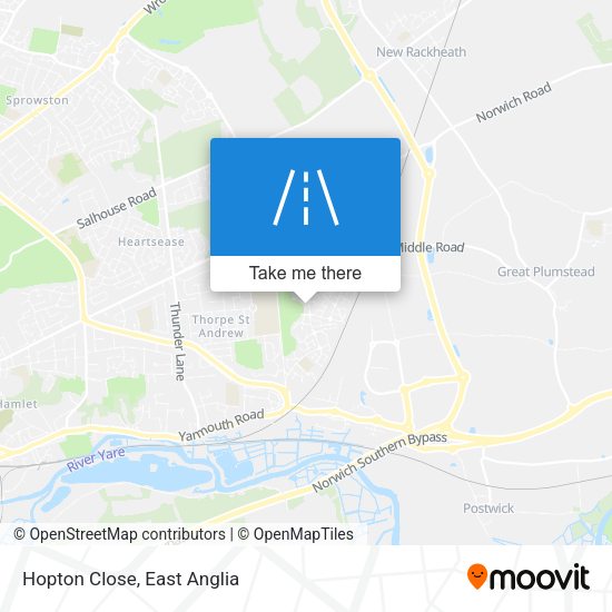 Hopton Close map
