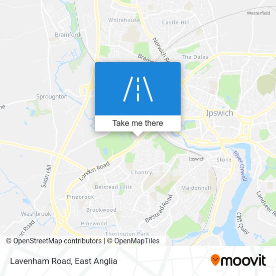 Lavenham Road map