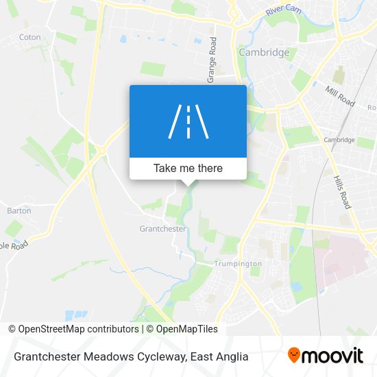 Grantchester Meadows Cycleway map